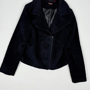 Black fleece blazer jacket (S)