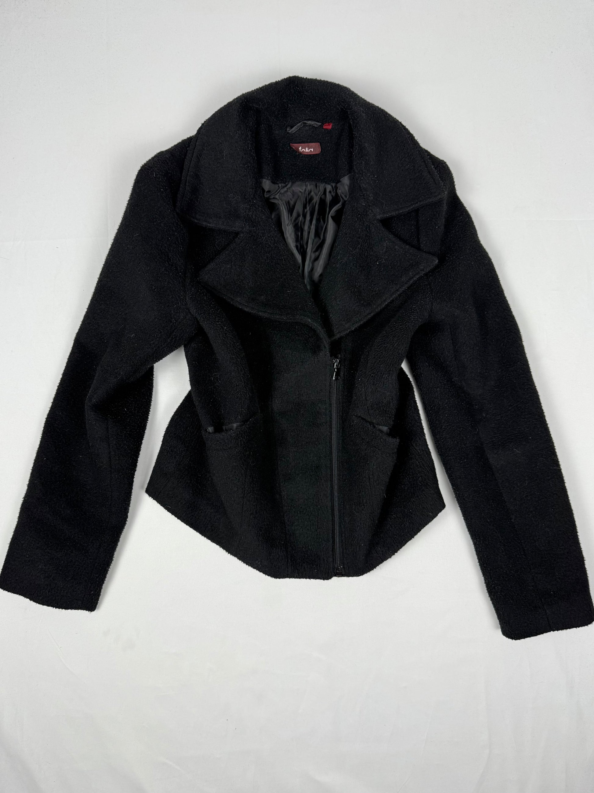 Black fleece blazer jacket (S)