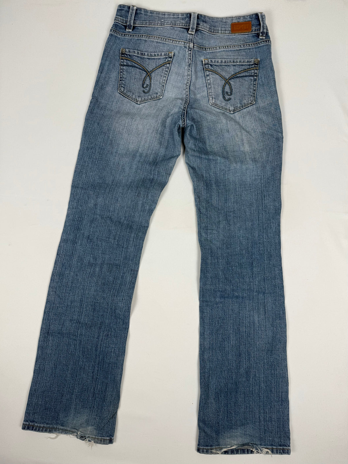 Pantalon droit taille basse en jean noir (XS)