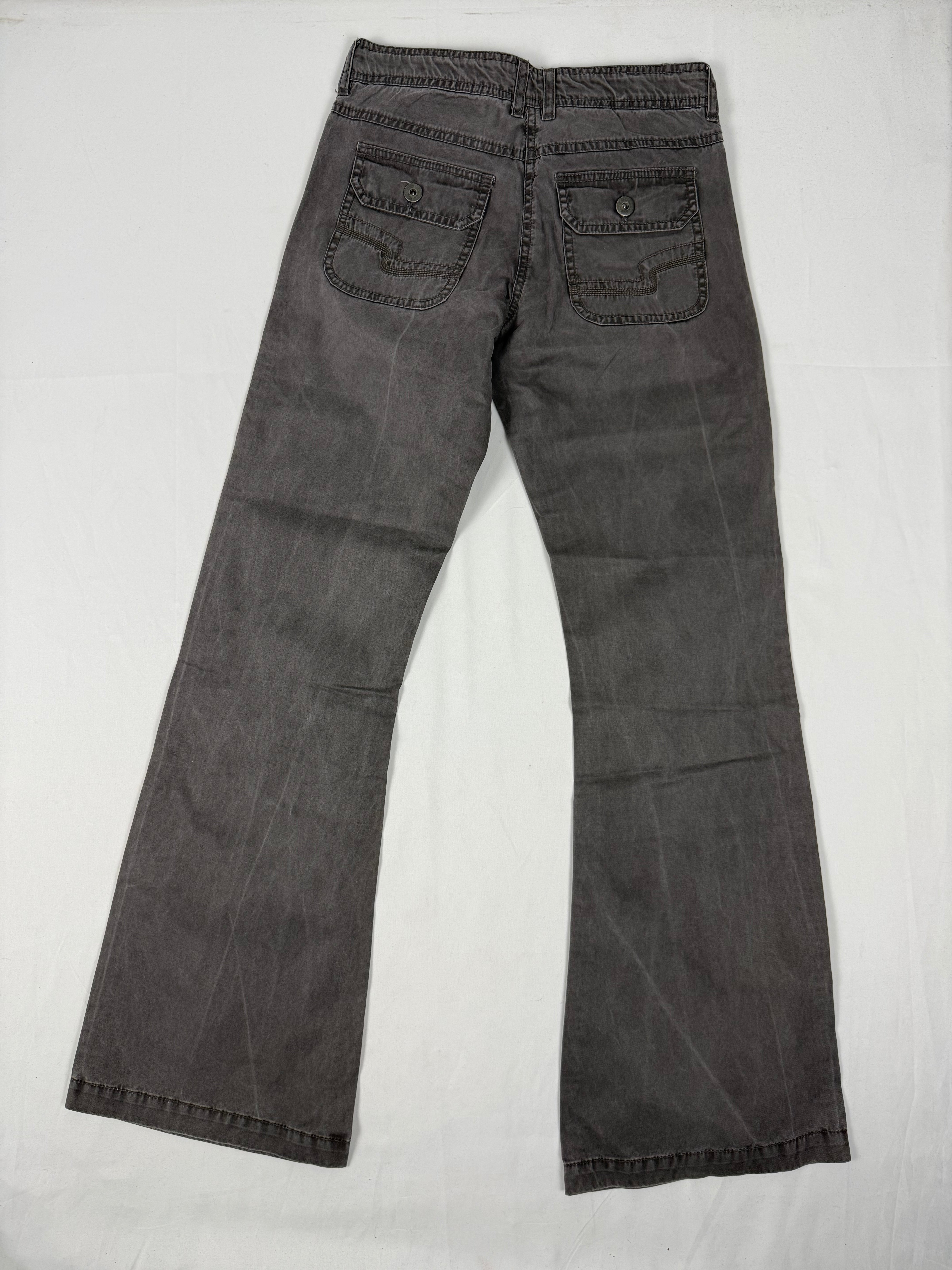 Khaki low waist flared pants (XS)