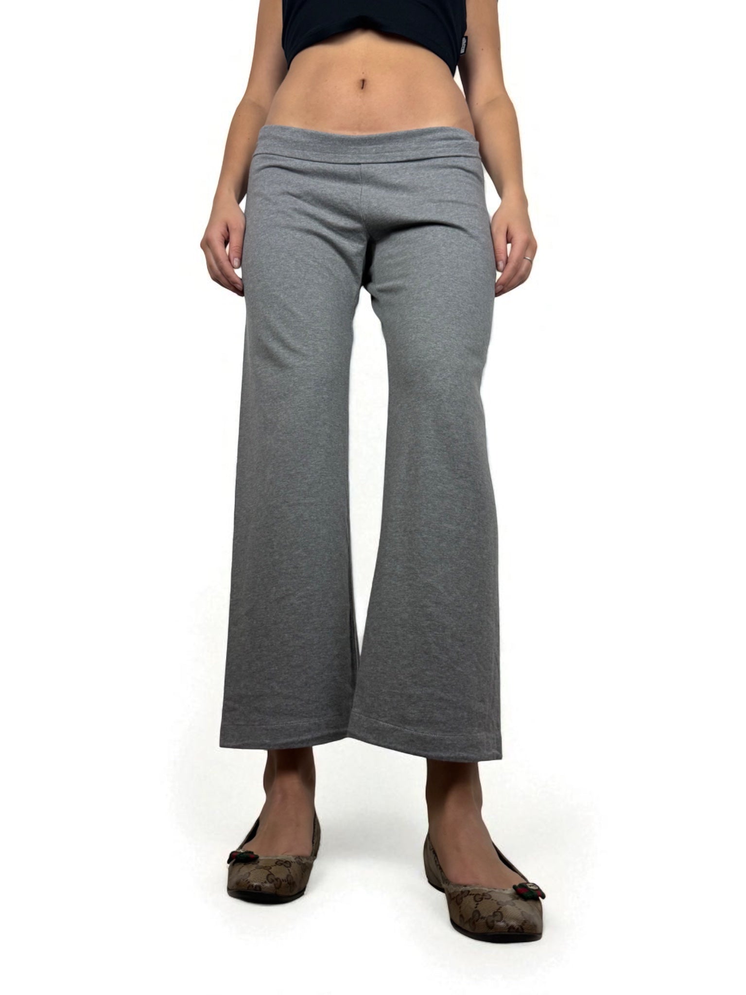 Grey low rise joggers baggy pants (M)