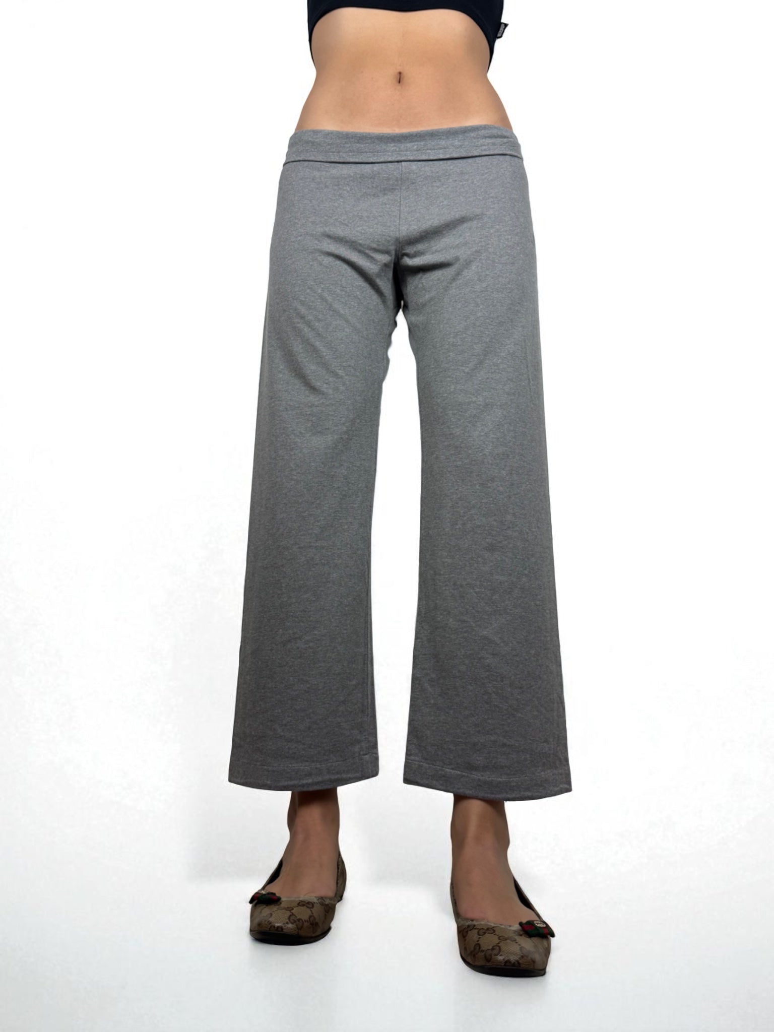 Grey low rise joggers baggy pants (M)
