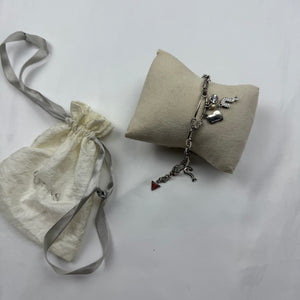 Vintage silver inox charms bracelet