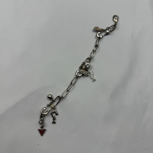 Vintage silver inox charms bracelet