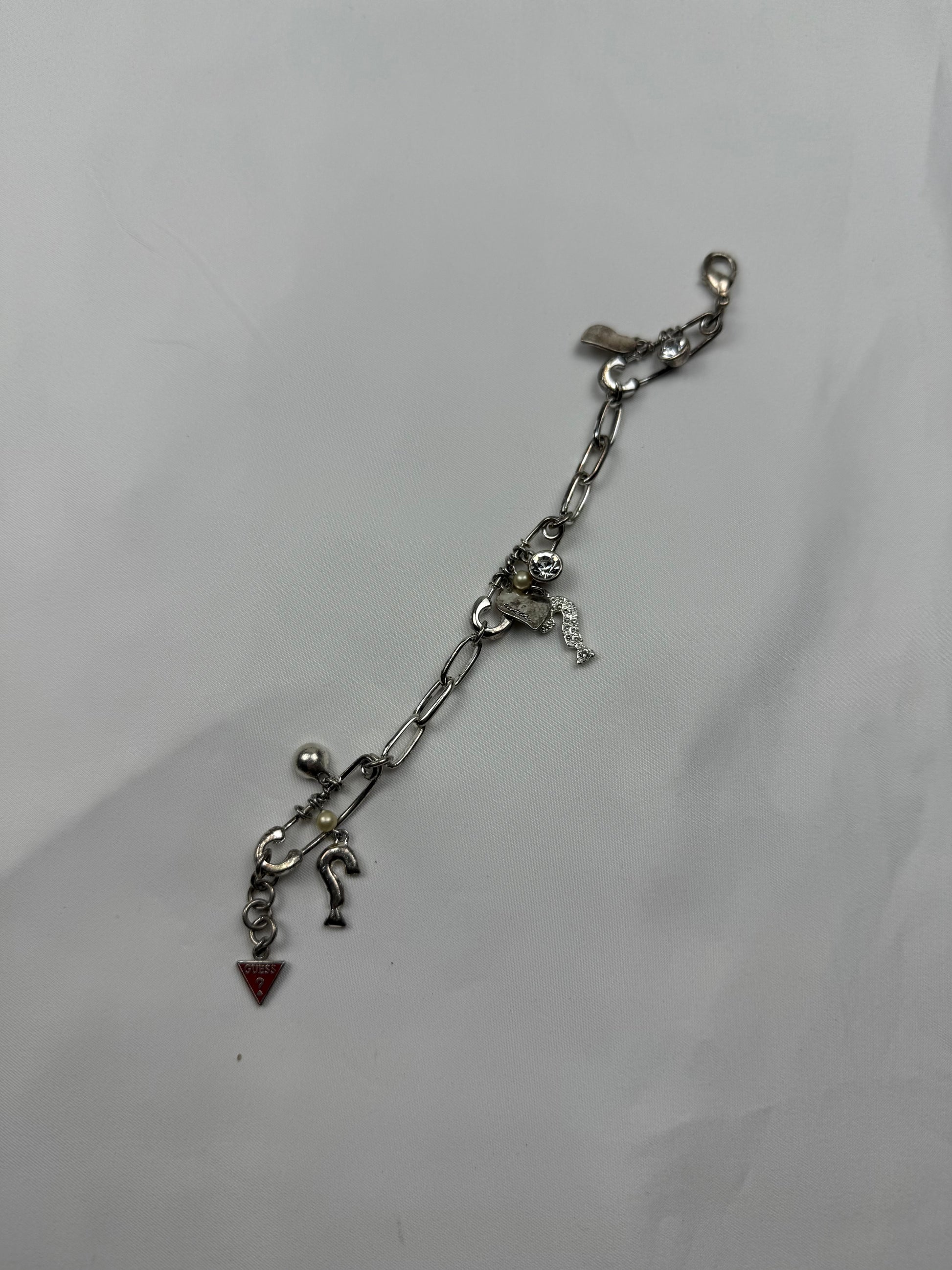 Vintage silver inox charms bracelet