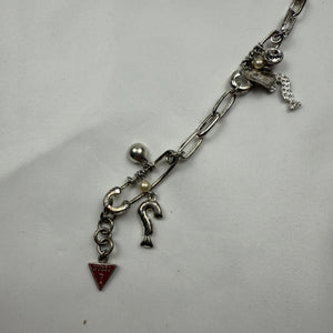 Vintage silver inox charms bracelet