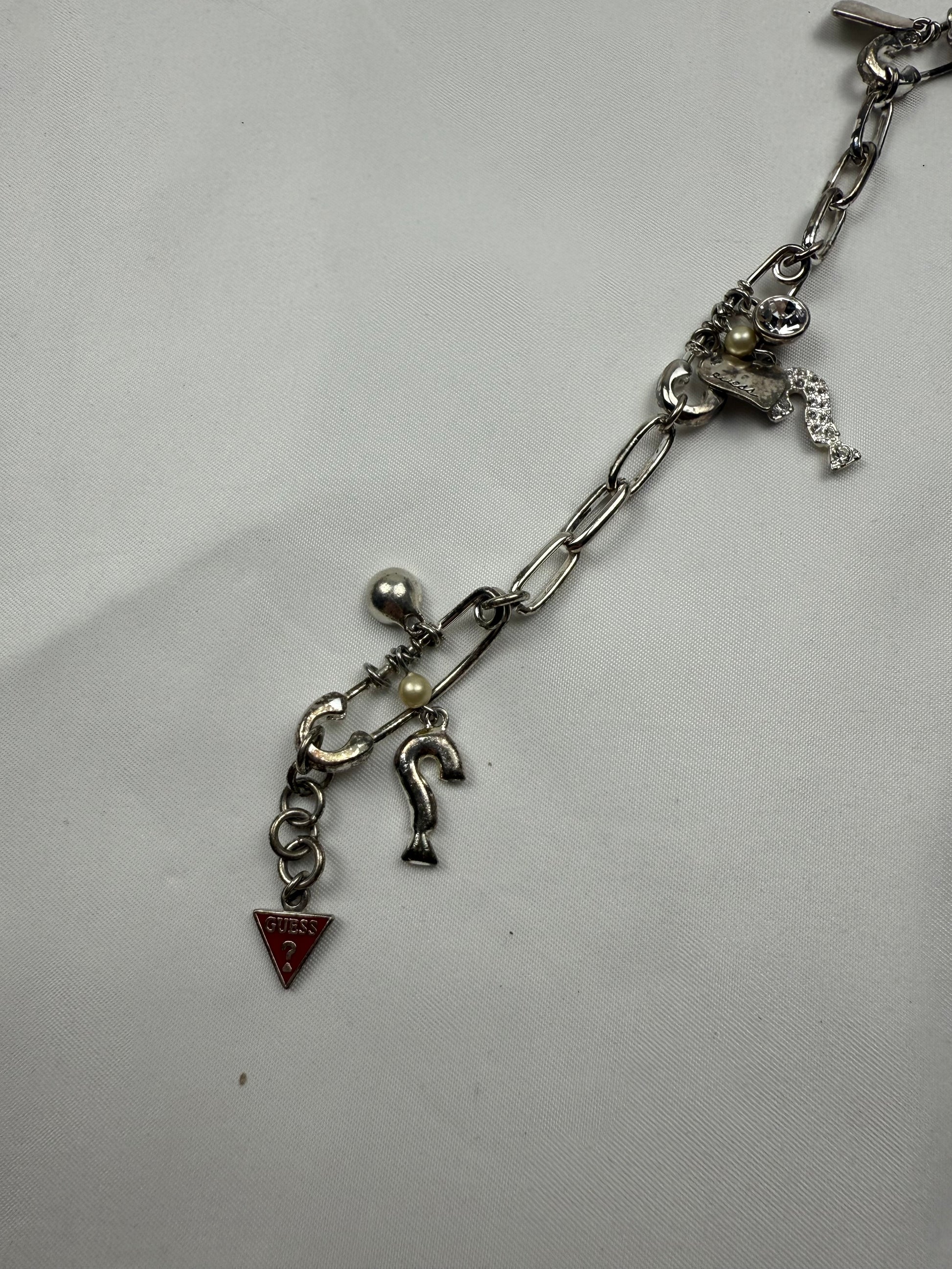 Vintage silver inox charms bracelet