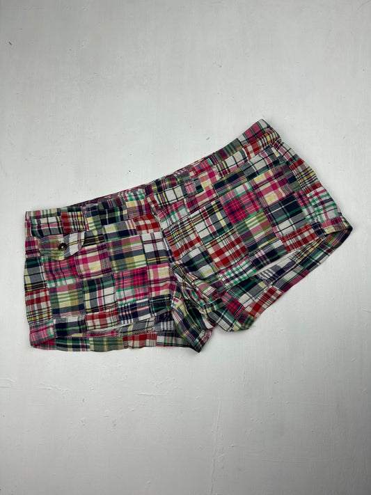 Check print cotton low rise mini short (L/XL)