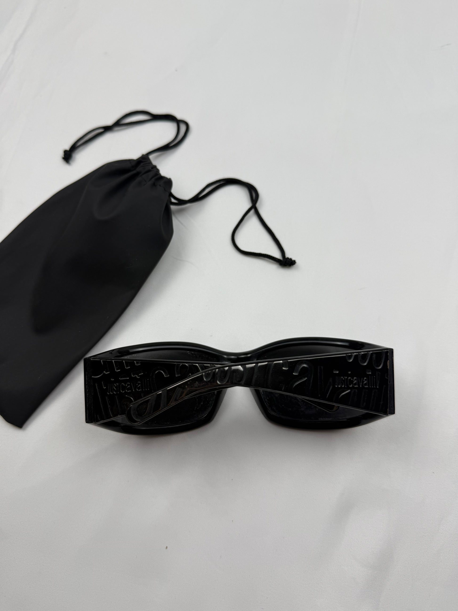 Black 2000s logo sunglasses
