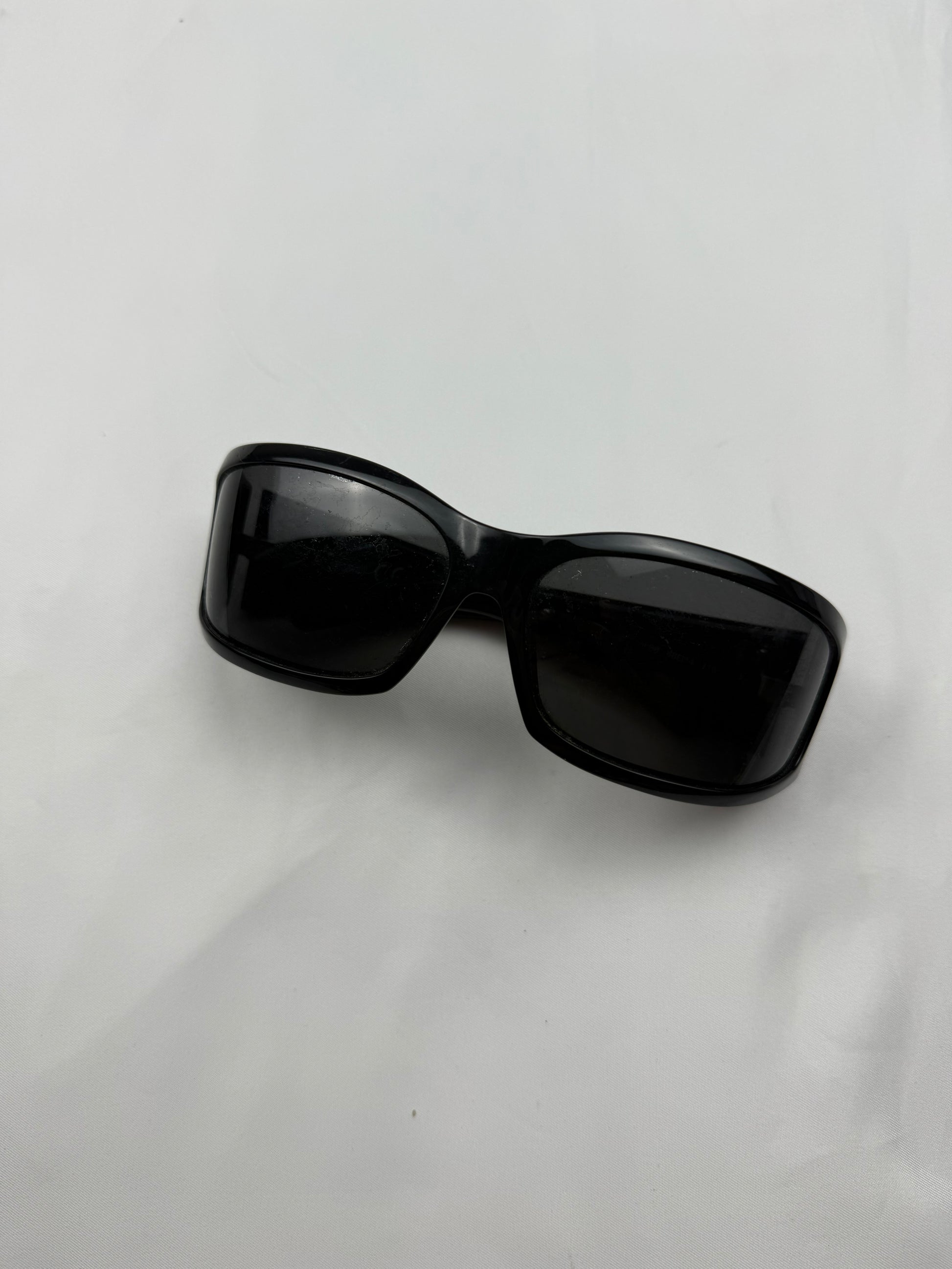 Black 2000s logo sunglasses
