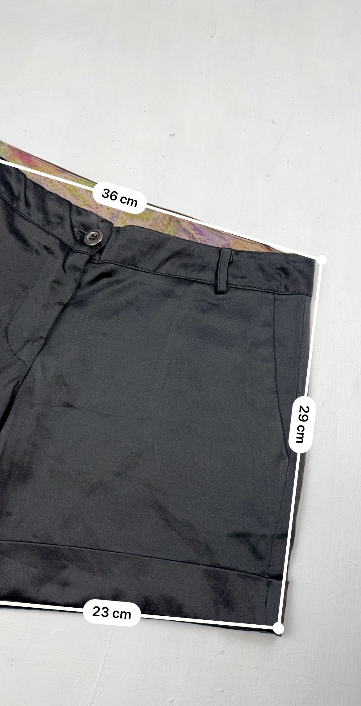 Black satin office mini short (S/M)