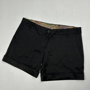 Black satin office mini short (S/M)