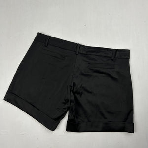 Black satin office mini short (S/M)