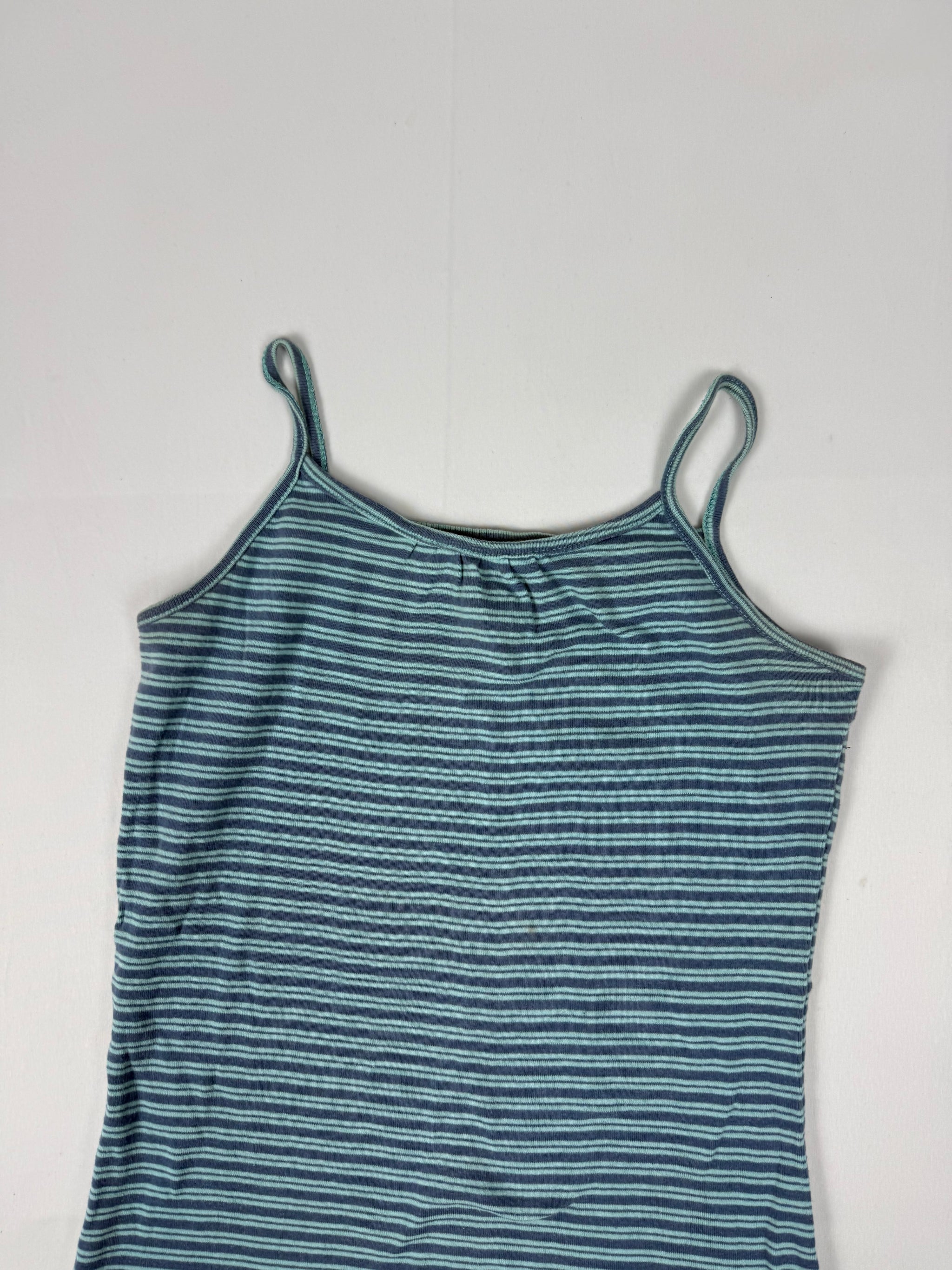 Blue striped 100% cotton cami top (S/M)