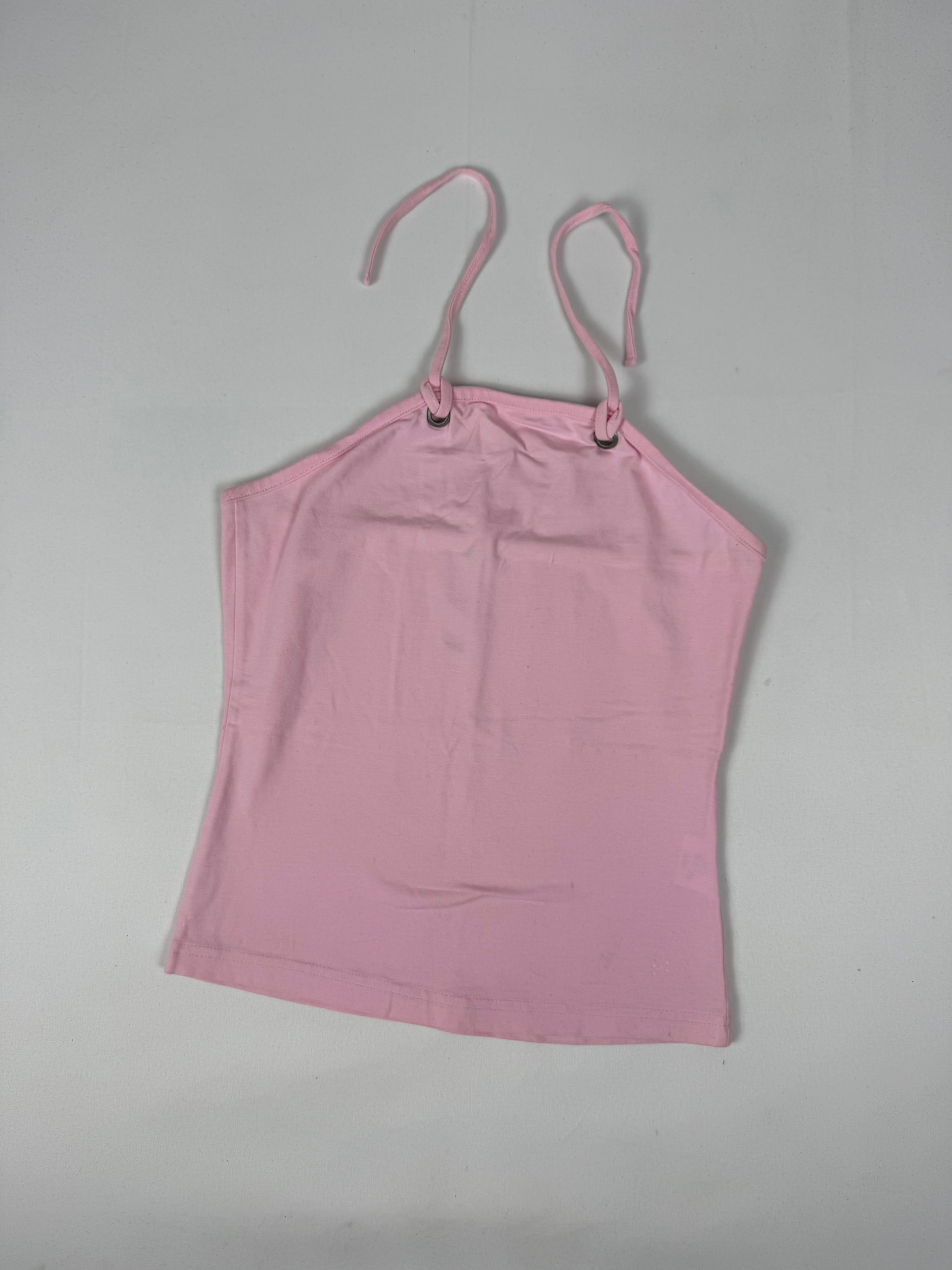 Baby pink 100% cotton halter top (S)