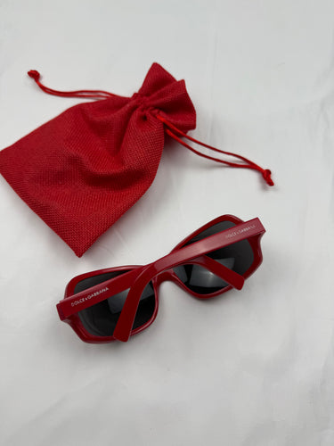 Red 2000s logo sunglasses