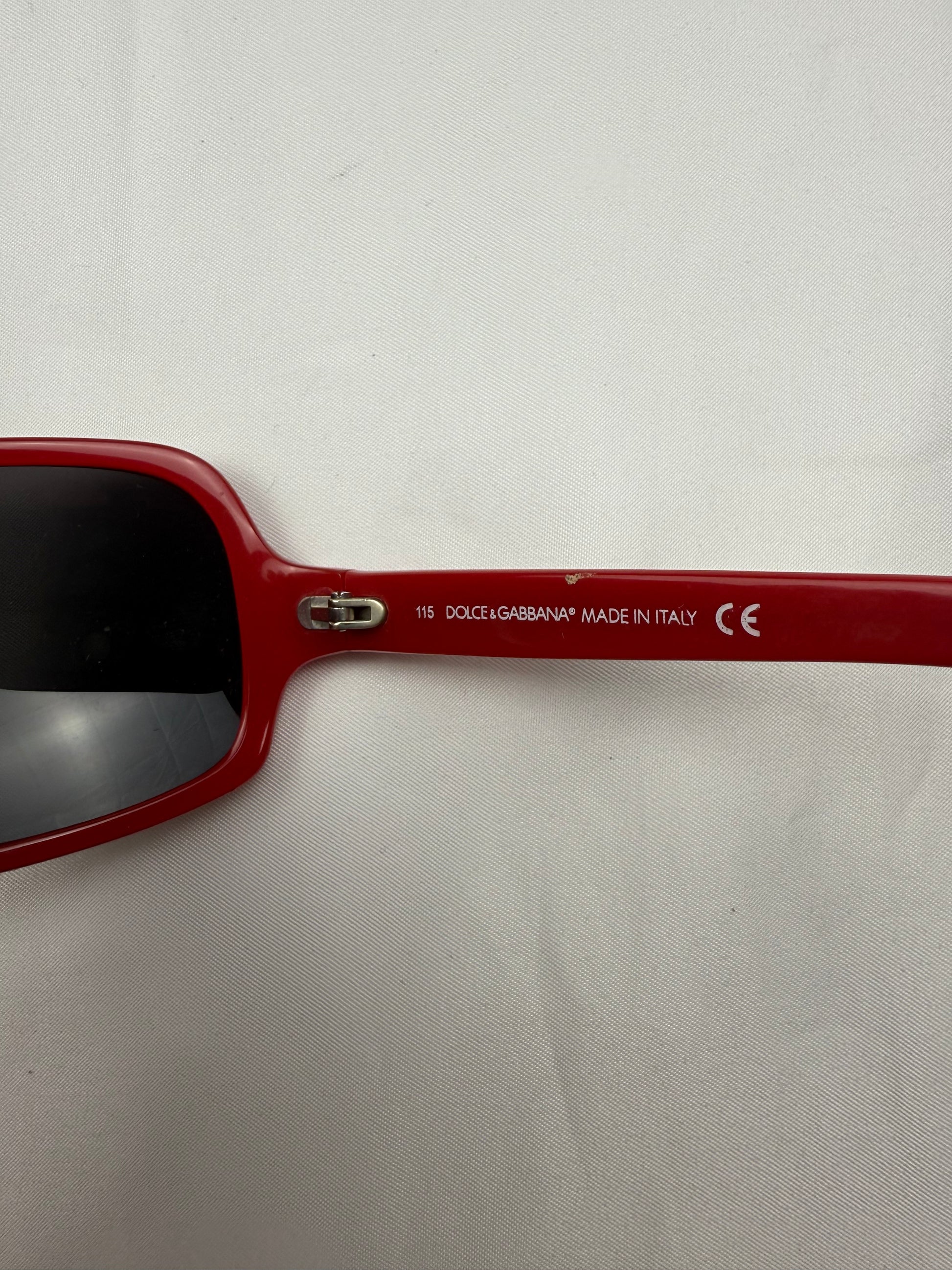 Red 2000s logo sunglasses