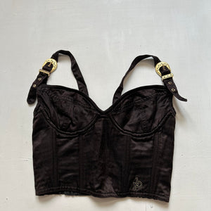 Black buckle belt bustier cami top (S)