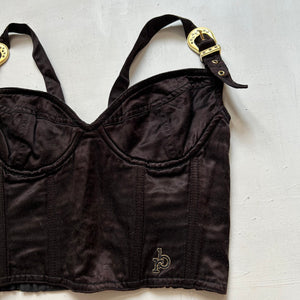 Black buckle belt bustier cami top (S)