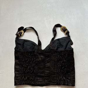 Black buckle belt bustier cami top (S)