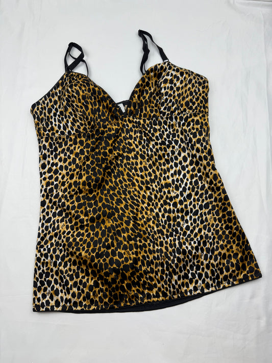Panther print lycra logo cami top (S)