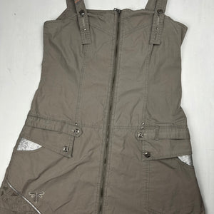 Beige mini dress + capri pants + bolero jacket 3pc set (L)