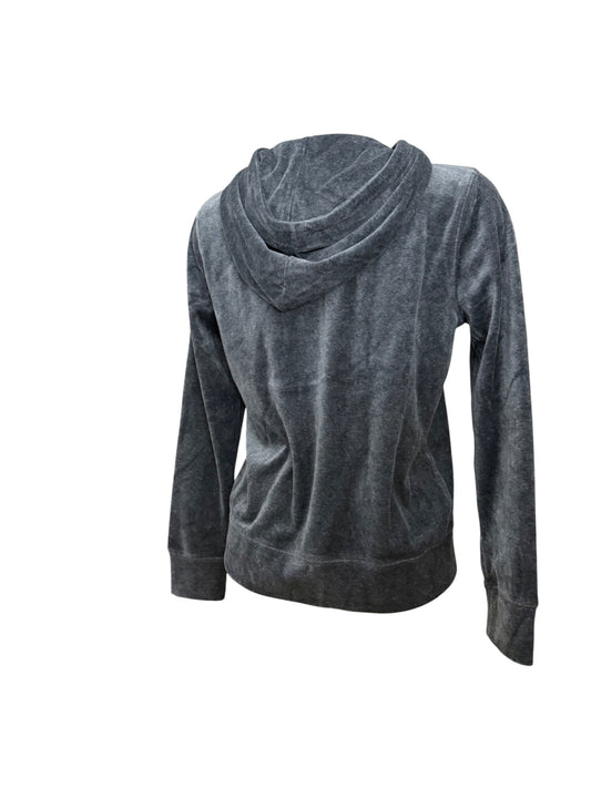 Grey velvet zip up hoodie (M)