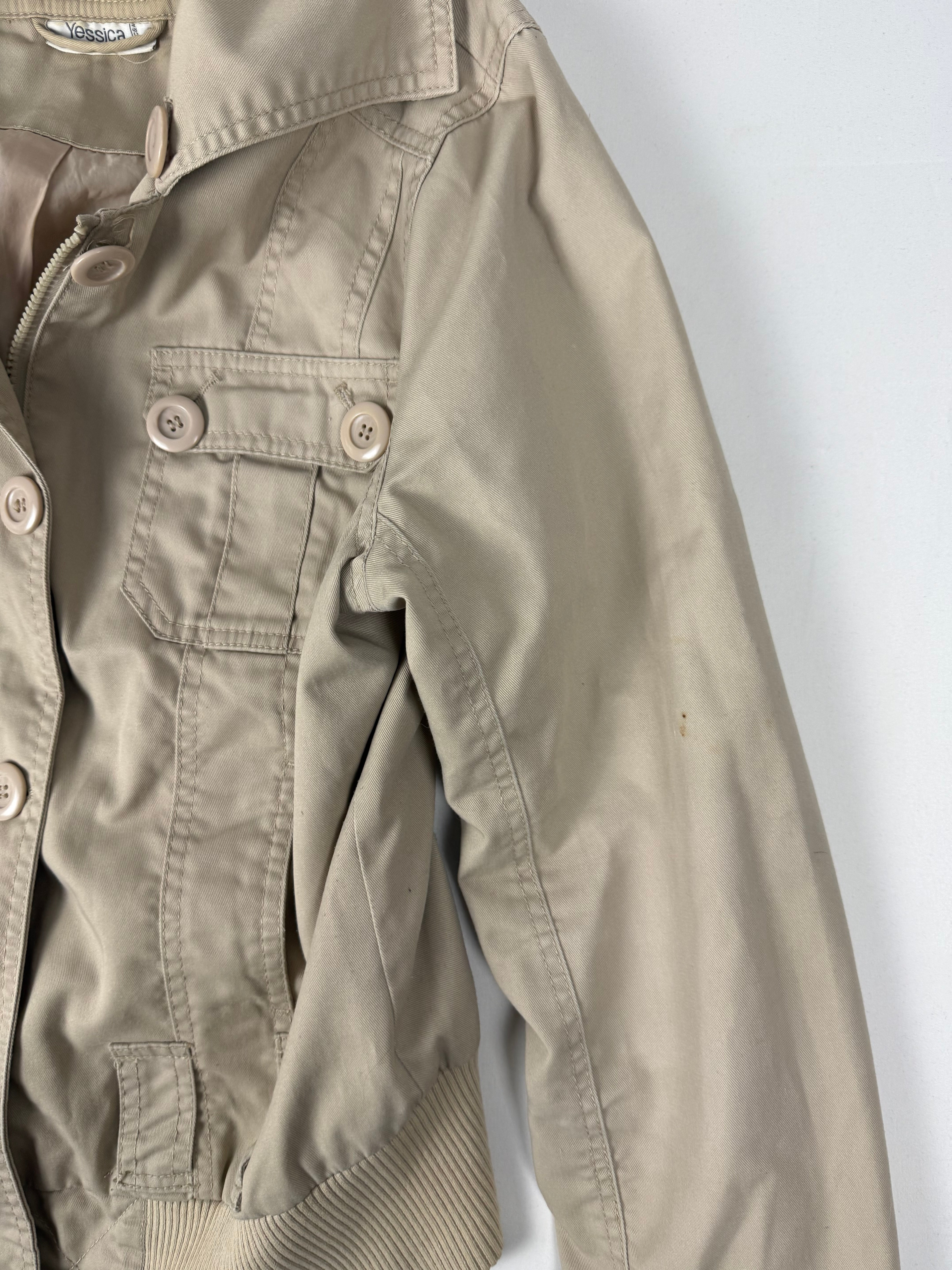 Beige cotton biker jacket (XL)