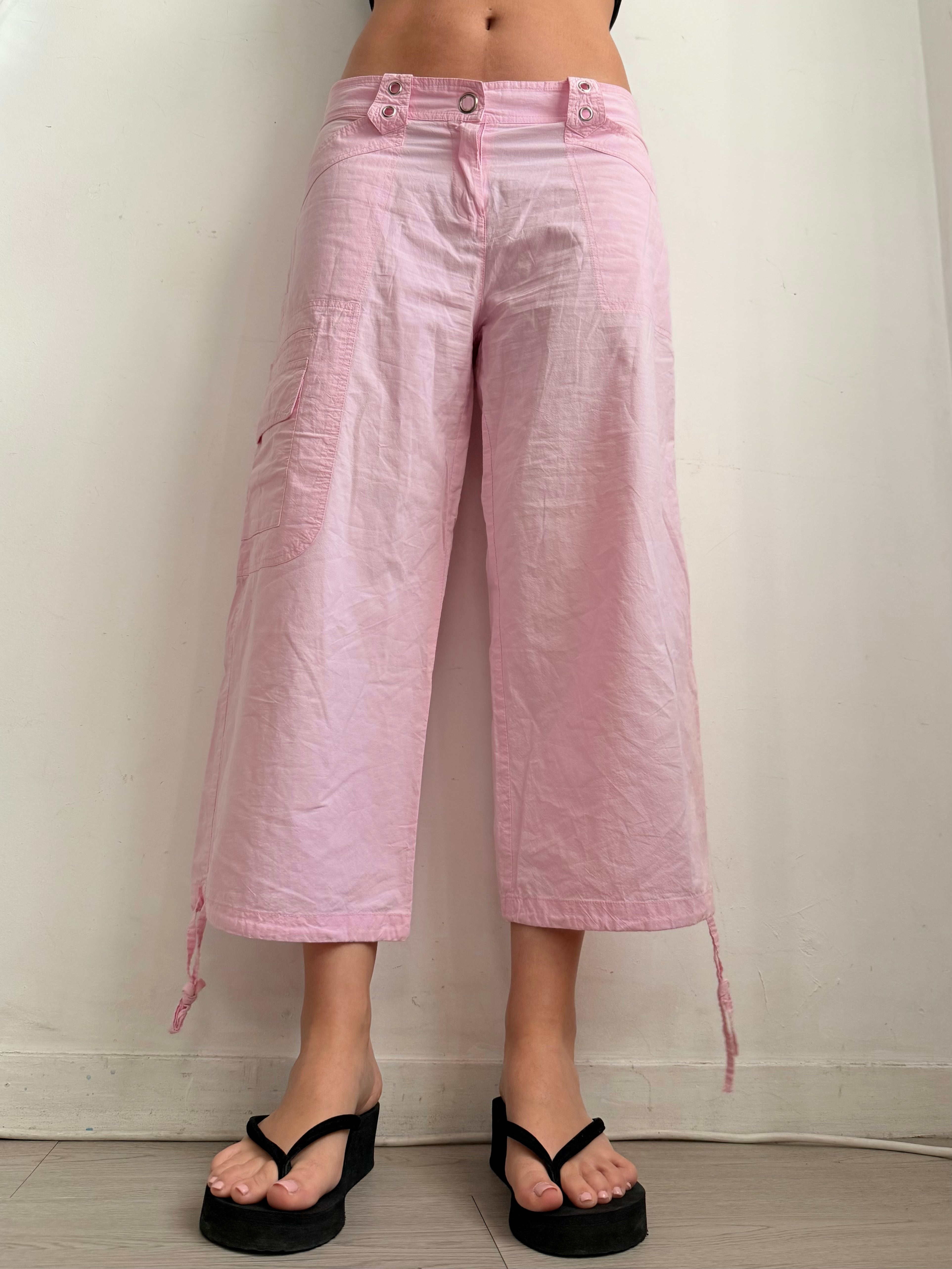 Pantalon droit taille basse en jean noir (XS)