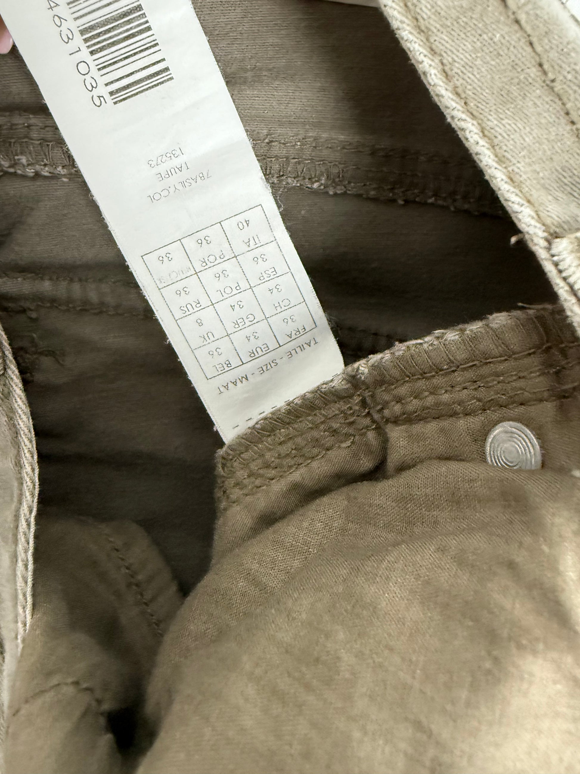 Khaki low rise flare pants (S)