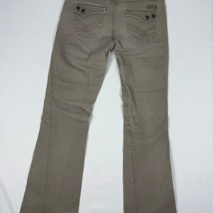 Khaki low rise flare pants (S)