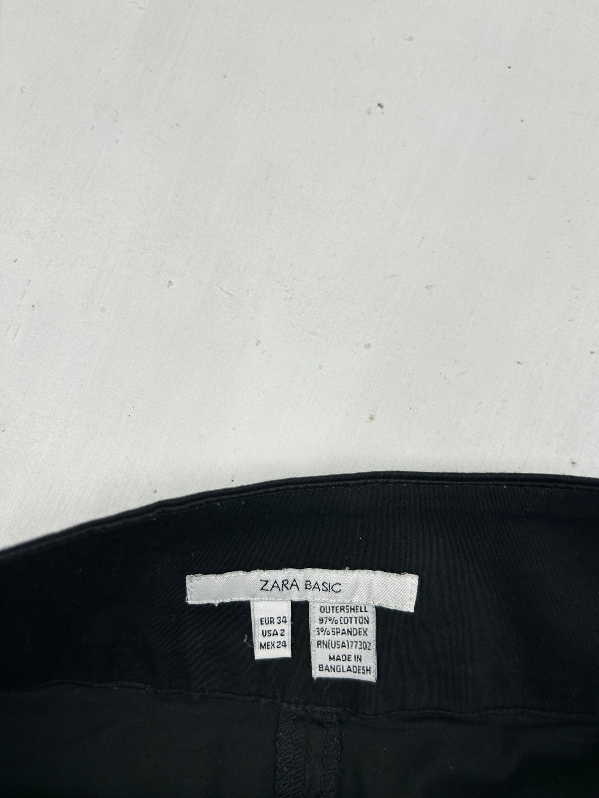 Black low rise office mini skirt (XS/S)
