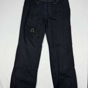 Black low rise cargo baggy pants (M)