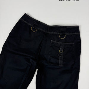 Black low rise cargo baggy pants (M)