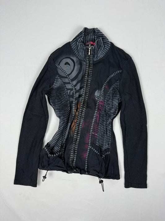 Black graphic cotton sweatshirt (S)