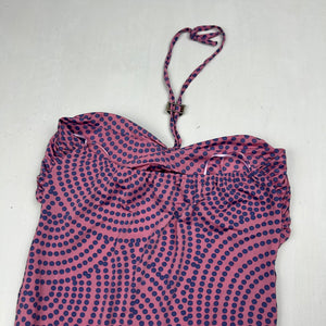 Pink polka dots asymmetric dress (S/M)