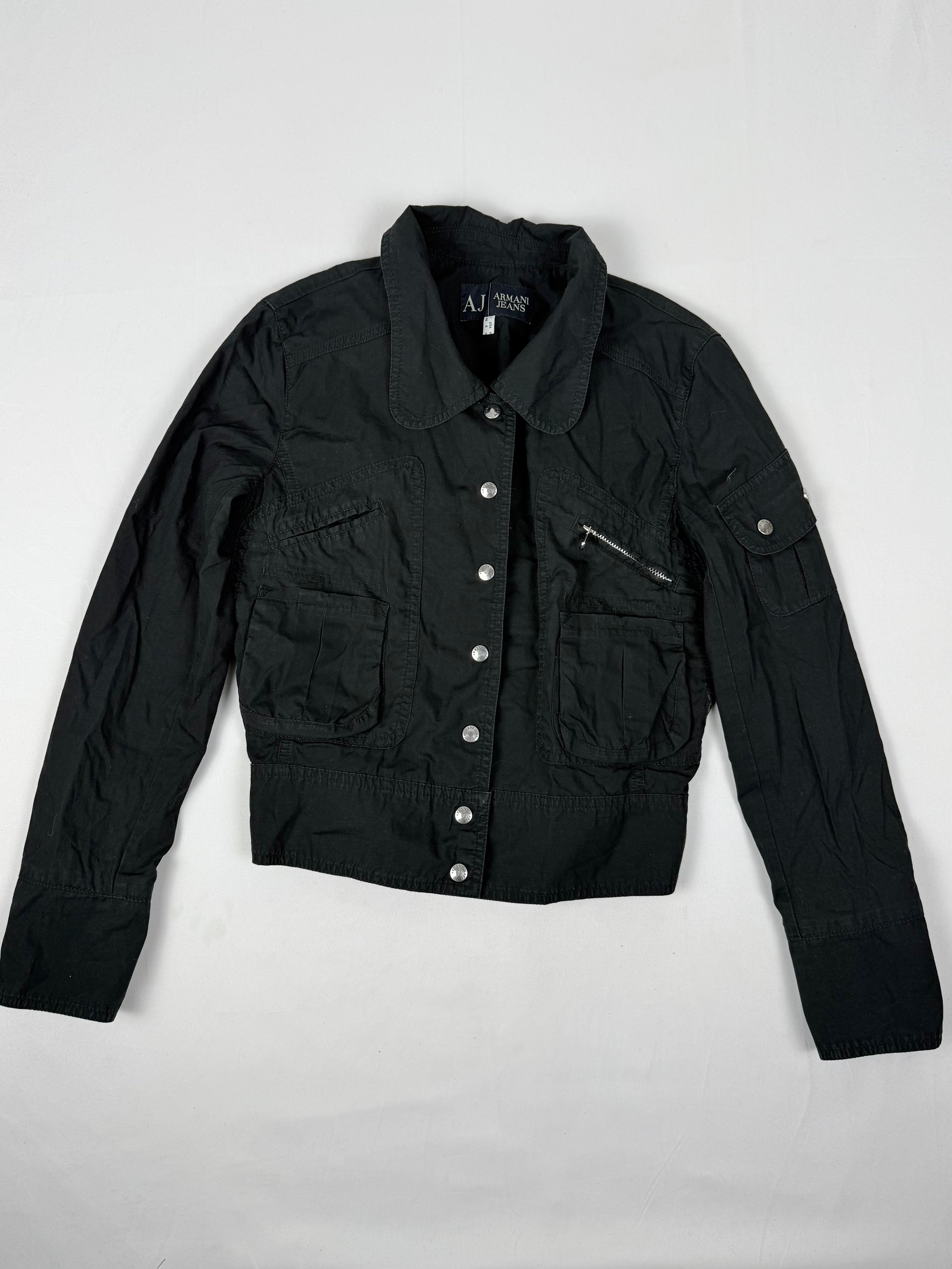 Black zip up biker jacket (S)