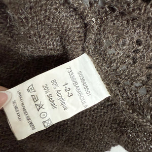 Brown crochet mohair cardigan jumper (S)