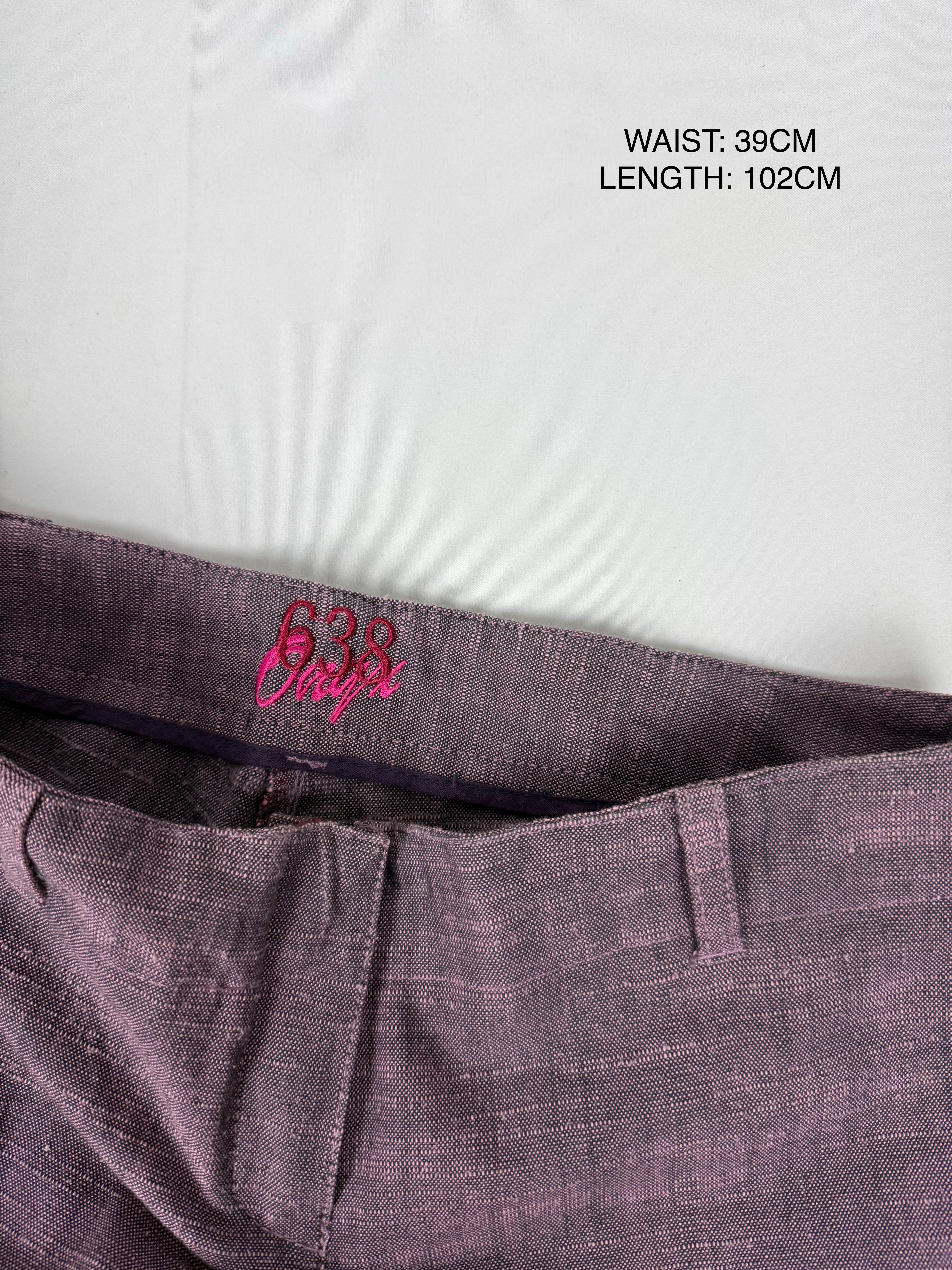 Purple low waist office flare pants (M)