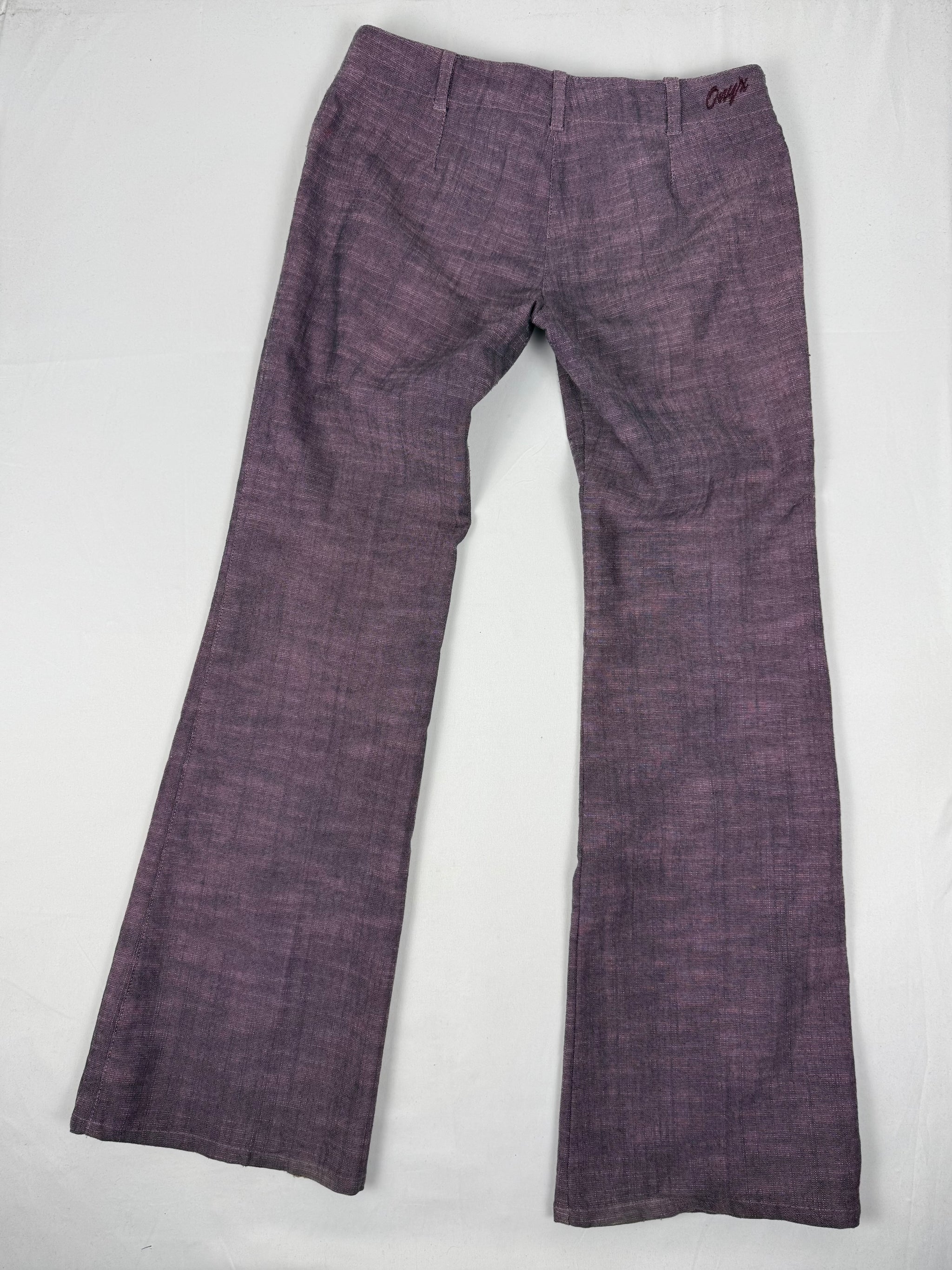 Purple low waist office flare pants (M)