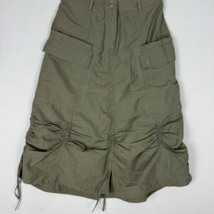 Khaki ruched cargo maxi skirt (S/M)