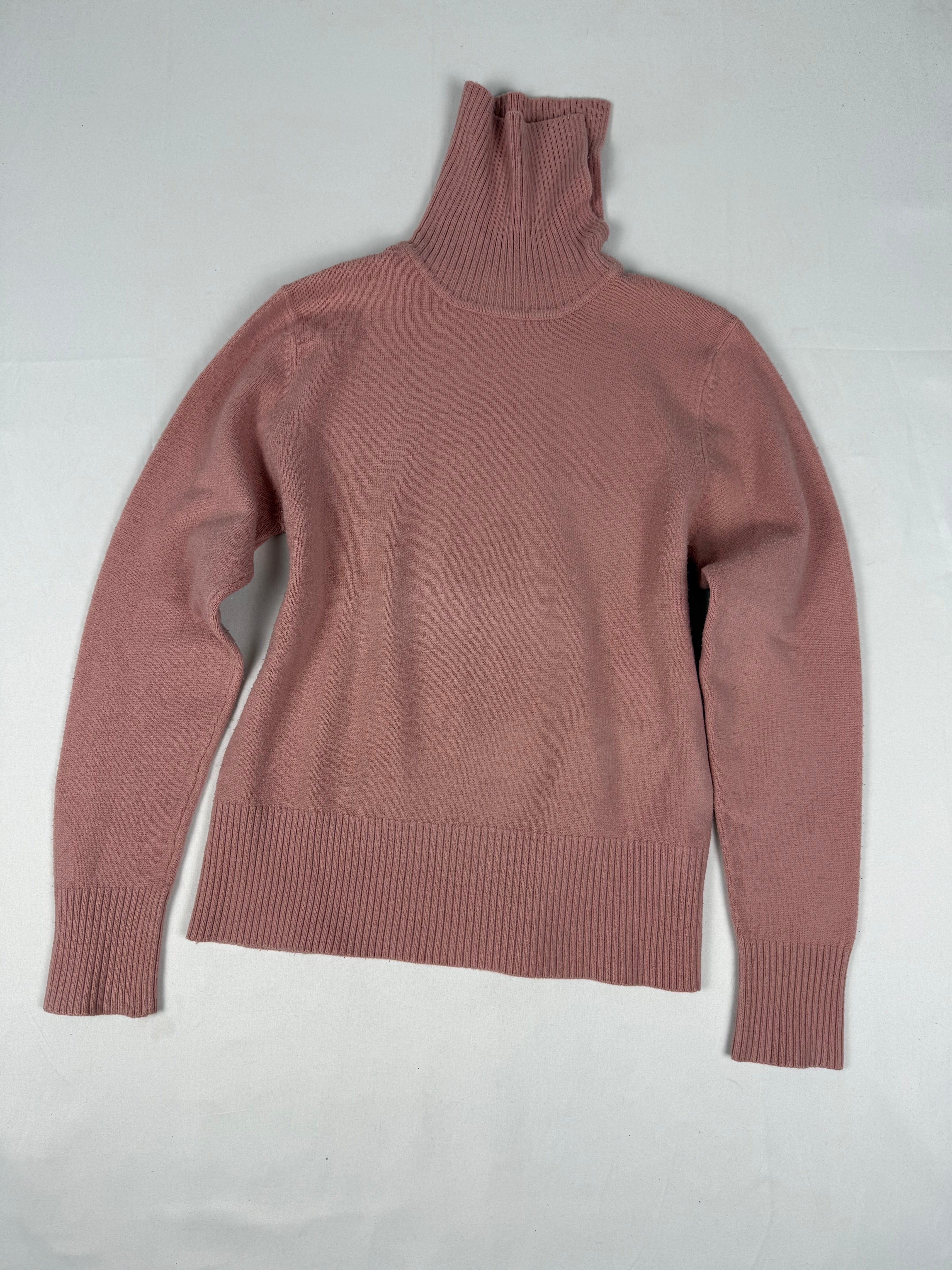 Pink turtleneck jumper (M)