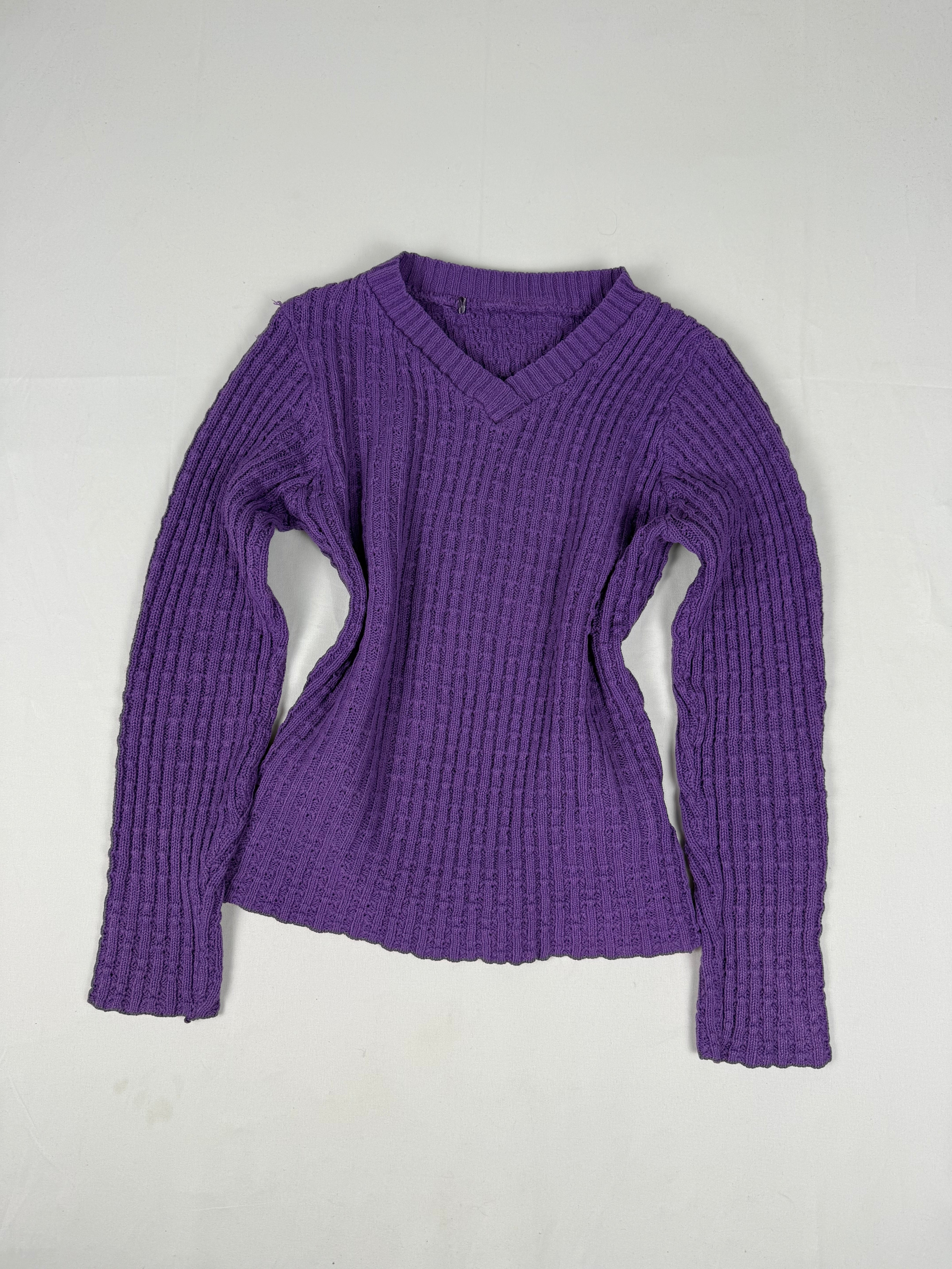 Purple V neck  jumper (S)