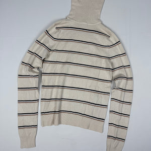 Beige striped turtleneck jumper (XS)