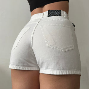 White high waisted cotton mini short (XS/S)