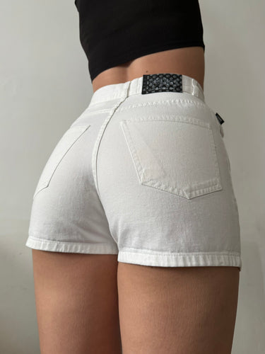 White high waisted cotton mini short (XS/S)