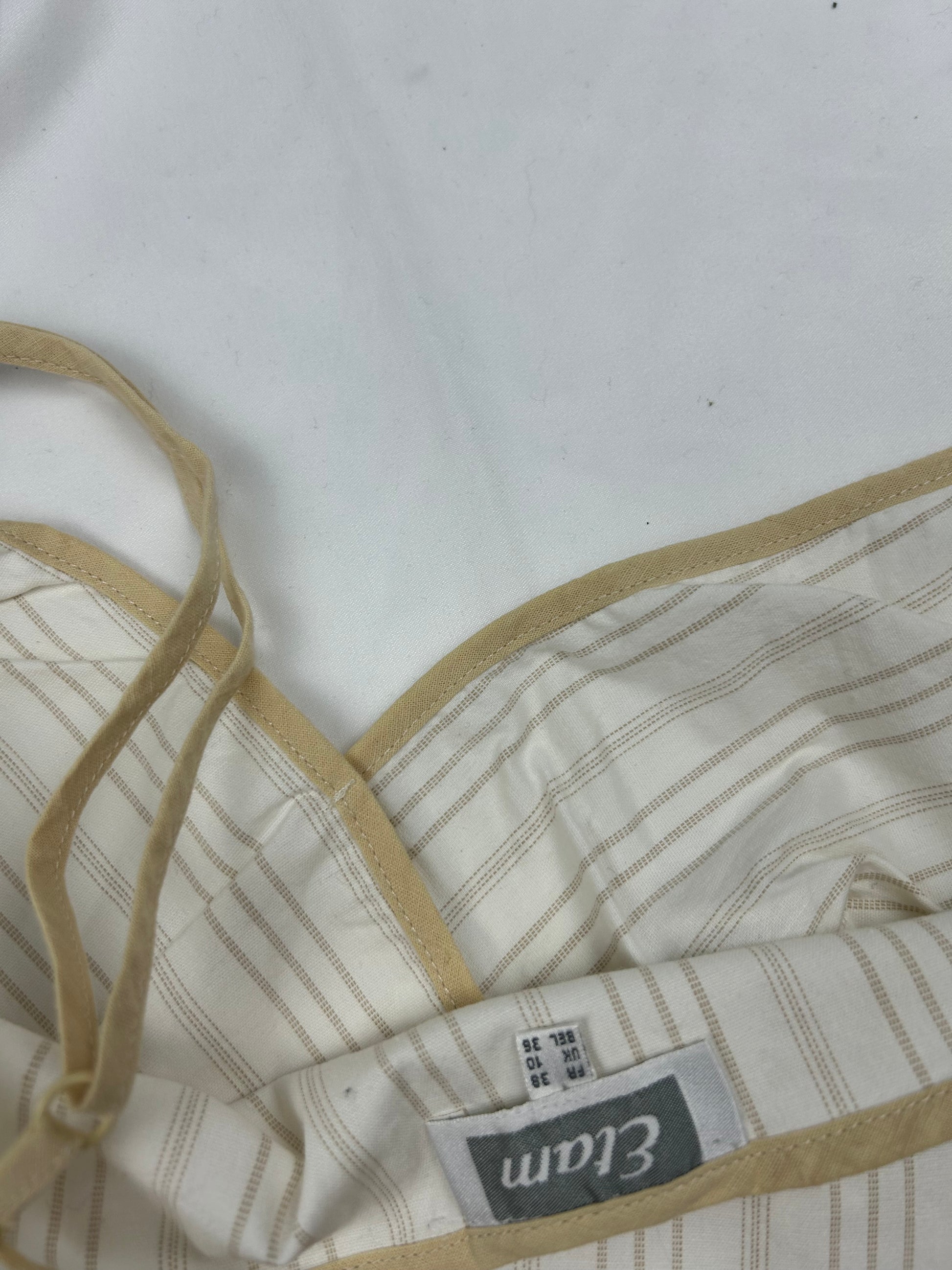 White striped 100% cotton cami top (S/M)