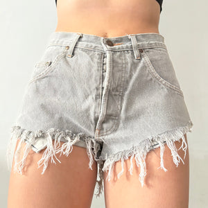 Grey mid waist denim short (S)