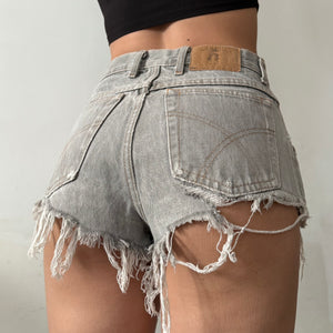 Grey mid waist denim short (S)