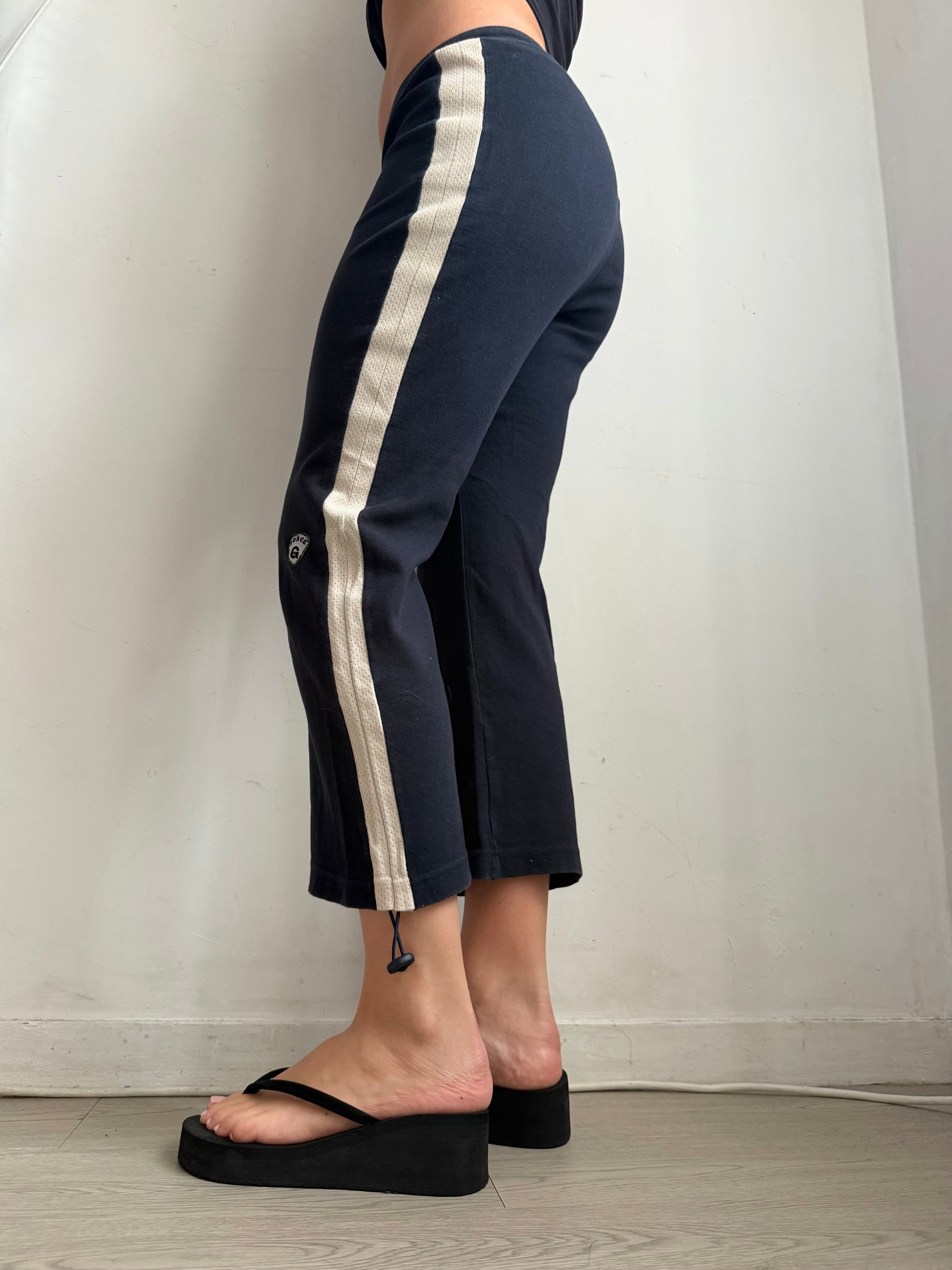 Pantalon droit taille basse en jean noir (XS)